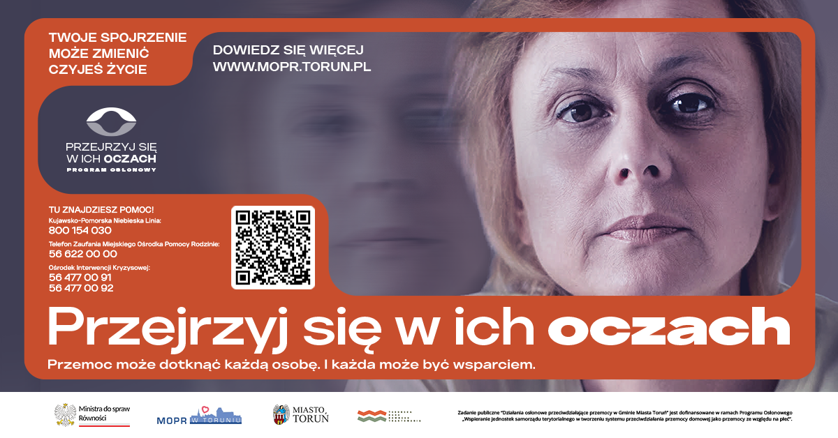 Grafika promująca kampanię społeczną "Przejrzyj się w ich oczach"