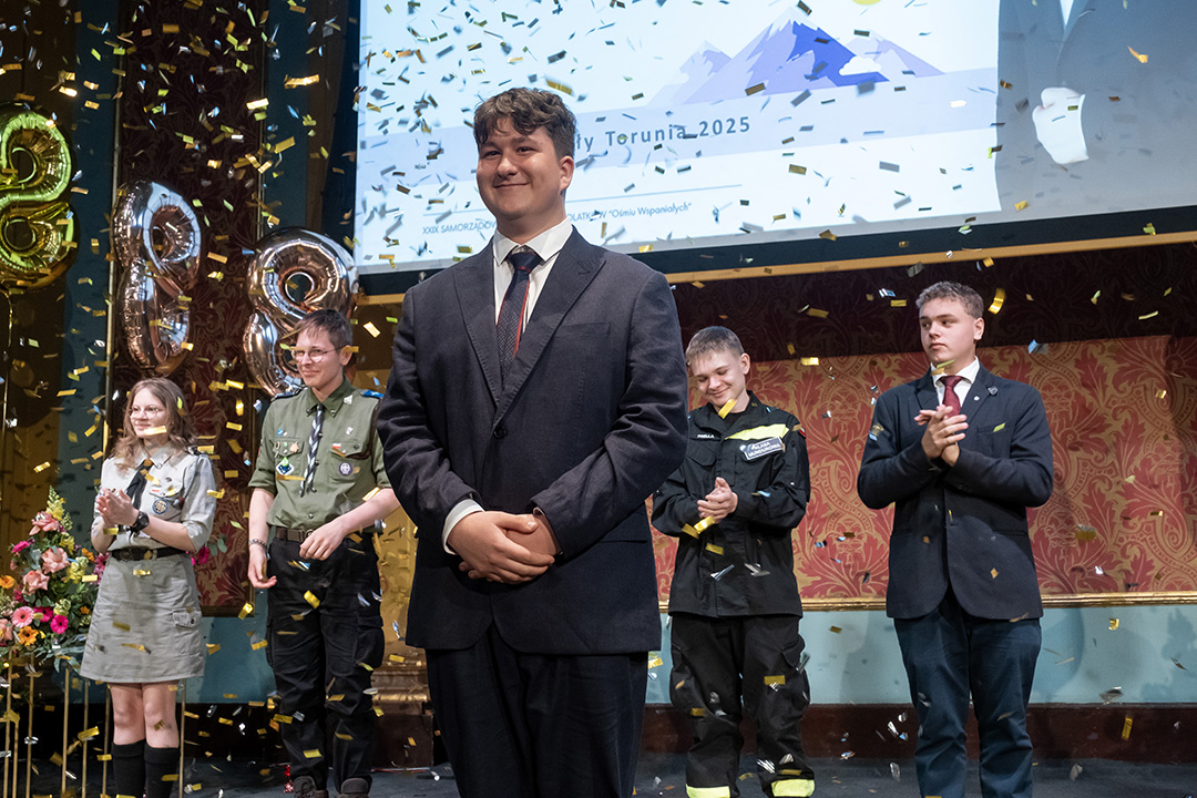 Jakub Zaporowski laureat Torunia w oOnkursie Ośmiu Wspaniałych 
