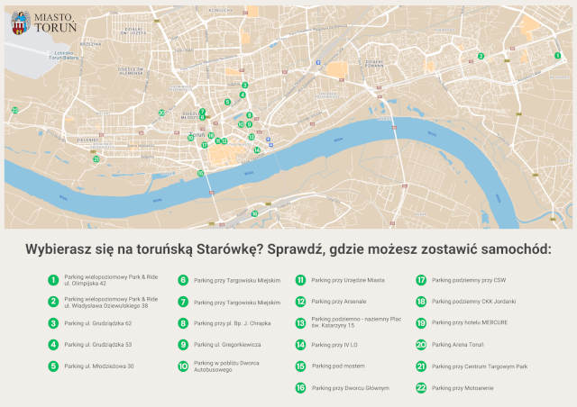 Mapa parkingów wokół Zespołu Staromiejskiego