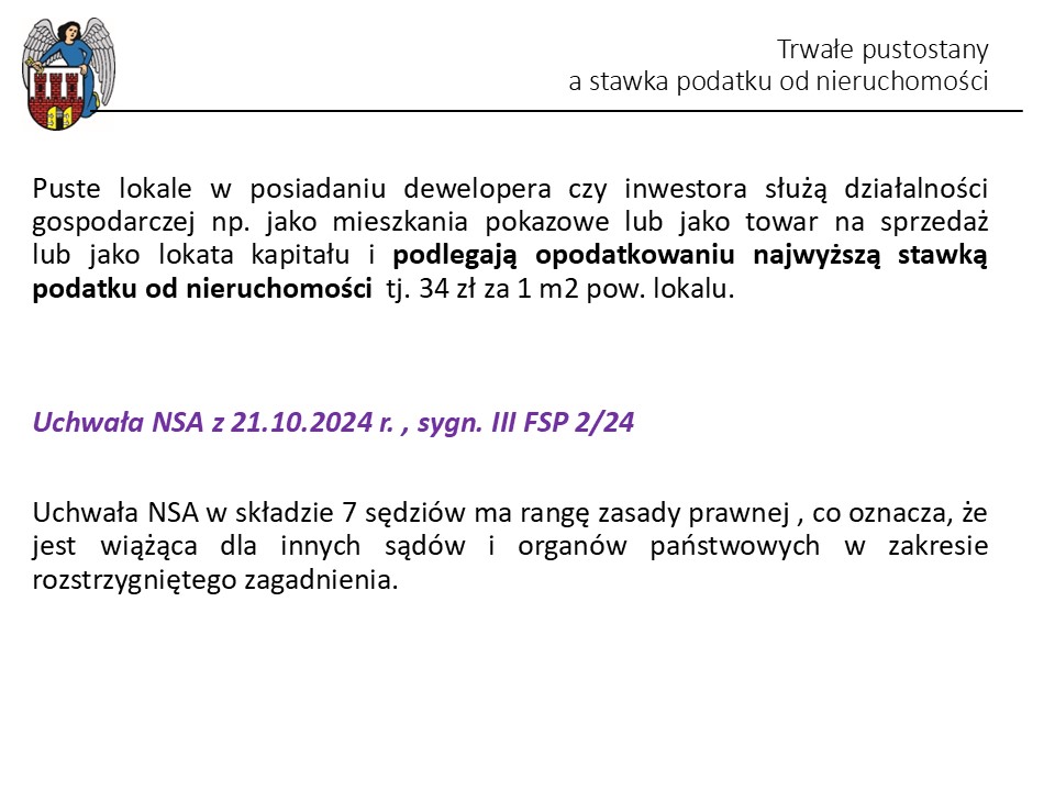 Pustostany - stawki podatki