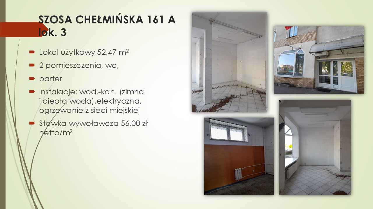 Lokal przy ul. Szosa Chełmińska 161A