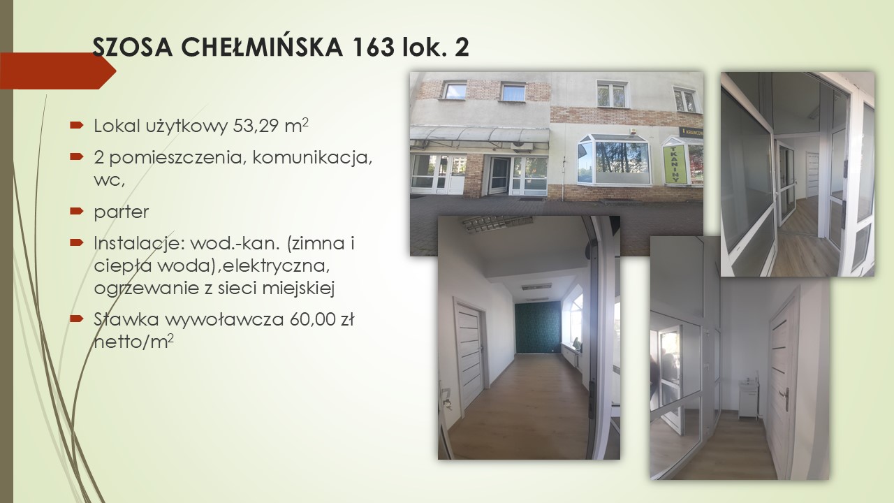 Lokal przy ul. Szosa Chełmińska 163 lok. 2