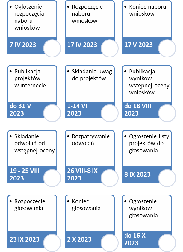 Harmonogram budżetu obywatelskiego w Toruniu na rok 2024