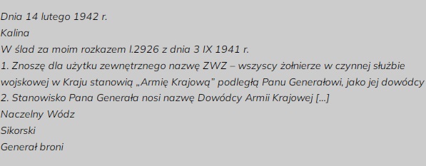Depesza - treść Sikorski