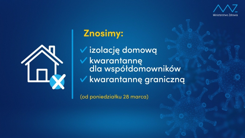 Rządowa grafika - izolacja i kwarantanna od 28 marca 2022