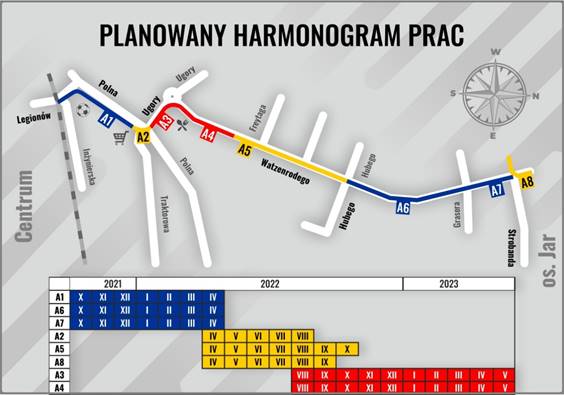 Harmonogram prac na odc. A