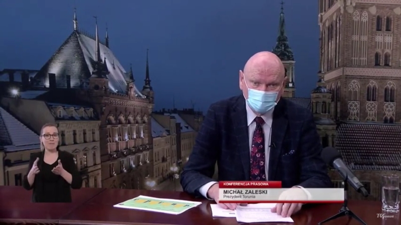 Konferencja prasowa prezydenta Torunia 2 marca 2021 r.