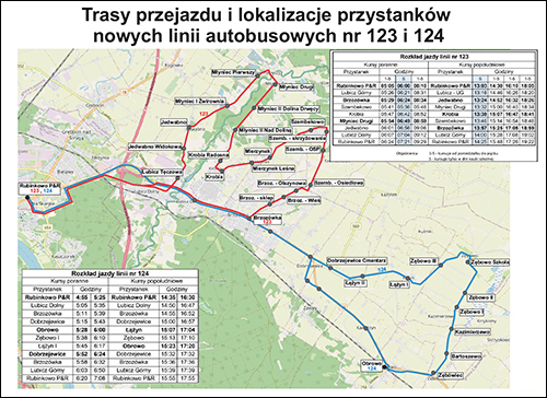 mapka nowych połączeń autobusowych
