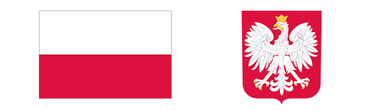 Flaga i godło Polski.