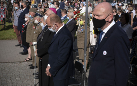 Na zdjęciach: prezydent Michał Zaleski podczas obchodów