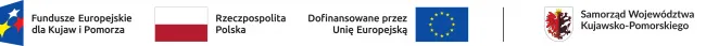 Znak programu regionalnego Fundusze Europejskie dla Kujaw i Pomorza 2021-2027 złożony z symbolu graficznego i nazwy Fundusze Europejskie oraz nazwy programu Znak barw Rzeczypospolitej Polskiej złożony z barw RP oraz nazwy Rzeczpospolita Polska Znak Unii Europejskiej złożony z flagi UE i napisu „Dofinansowane przez Unię Europejską” Herb Województwa Kujawsko-Pomorskiego oraz sformułowanie „Samorząd Województwa Kujawsko-Pomorskiego”