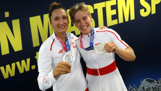 Jolanta Ogar Hill i Katarzyna Zillmann z olimpijskimi medalami.