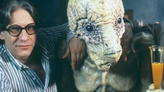 David Cronenberg na planie filmu "Nagi lunch"