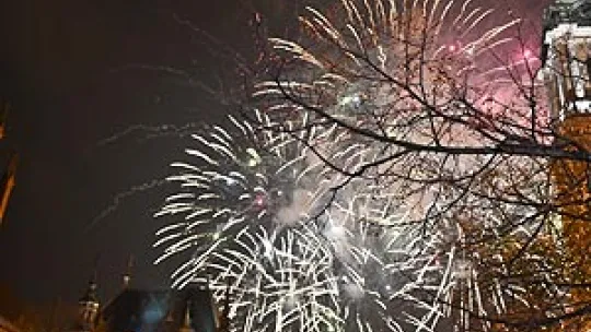 fajerwerki na Rynku Staromiejskim