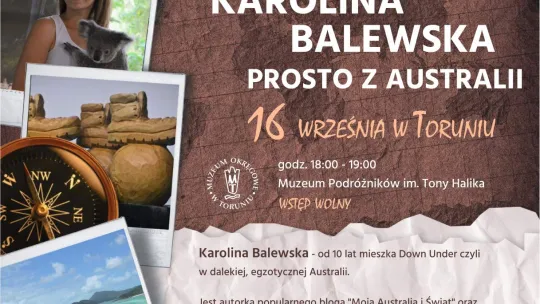 Plakat spotkania "Prosto z Australii"