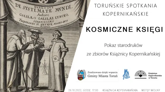 Plakat spotkania "Kosmiczne księgi"