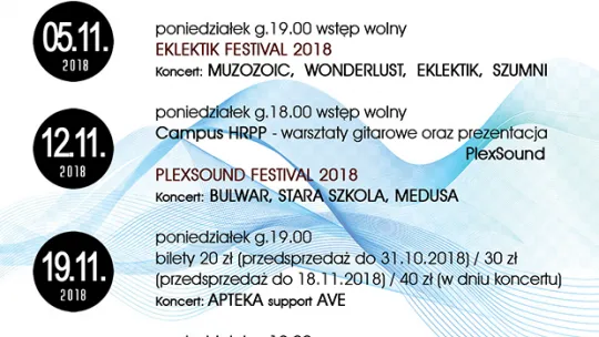 plakat listopadowych imprez w Pameli