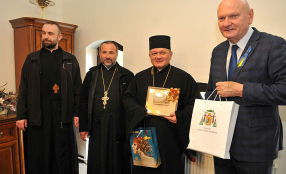 Grekokatoliccy duchowni z prezydentem Torunia Michałem Zaleskim