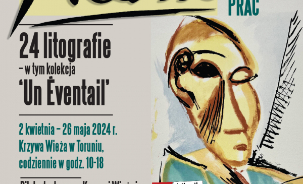 Plakat informujący o wystawie prac Pabla Picassa