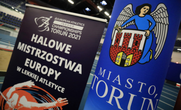 Na zdjęciu: plakat promujący Halowe Mistrzostwa Europy w Lekkiej Atletyce 2021