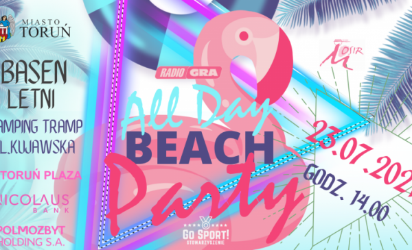 Plakat informujący o wydarzeniu All Day Beach Party