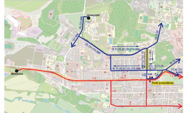 Na odcinku Sztuki Piękne - Uniwersytet bez tramwajów