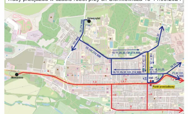 Na odcinku Sztuki Piękne - Uniwersytet bez tramwajów