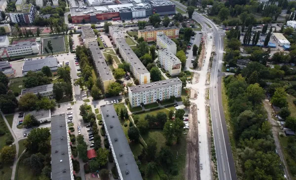 Szosa Okrężna - postęp prac na początku sierpnia 2024 r.