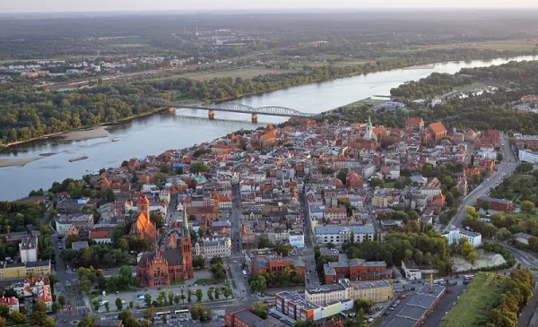 Toruń z lotu ptaka