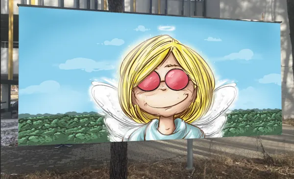 Anielski mural przy ul. Olimpijskiej 22
