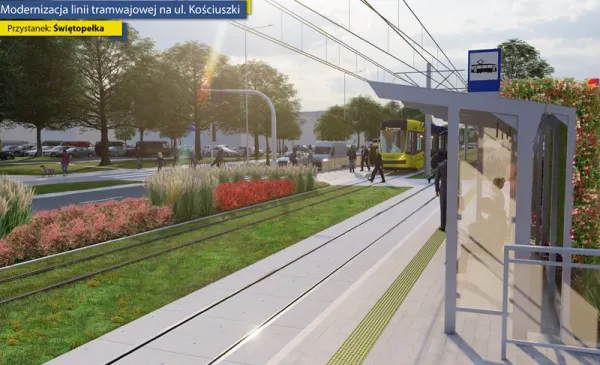 28 sierpnia 2025 r. rozpoczną się właściwe prace budowlane przy modernizacji torowiska tramwajowego w ciągu ul. Kościuszki od wysokości wejścia na posesję Kościuszki 28-30 do ul. Olbrachta. 