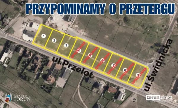 Przypominamy o przetargu na działki przy ulicy Przelot