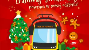Toruński świąteczny tramwaj