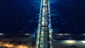 Nocne prace na moście Piłsudskiego