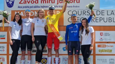 Jan Jackowiak, reprezentant UKS Copernicus Toruń, na najwyższym stopniu podium w Czechach