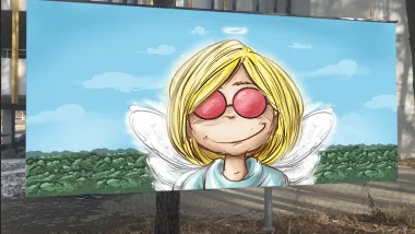 Anielski mural przy ul. Olimpijskiej 22