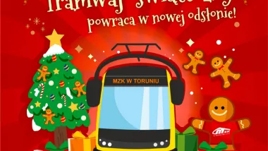 Toruński świąteczny tramwaj
