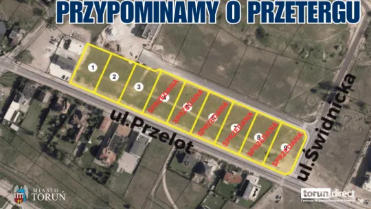 Przypominamy o przetargu na działki przy ulicy Przelot