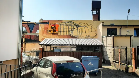 Street art w zajezdni tramwajowej