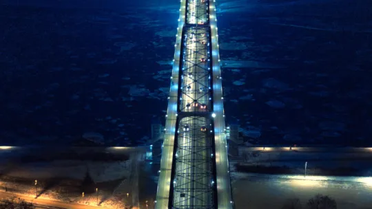 Nocne prace na moście Piłsudskiego