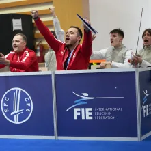 Olgierd Borkowski, florecista UKS 35 Bielawy Toruń wywalczył brązowy medal drużynowych Mistrzostw Europy Kadetów