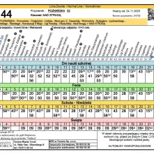 Rozkład autobusu linii nr 44