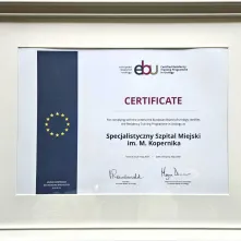 Specjalistyczny Szpital Miejski im. M. Kopernika w Toruniu z Europejskim Certyfikatem Programu Specjalizacyjnego w Urologii