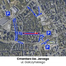 Organizacja ruchu w okolicach cmentarza przy ul. Gałczyńskiego