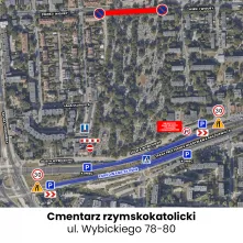 Organizacja ruchu w okolicach cmentarza przy ul. Wybickiego