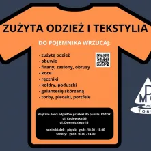 W poniedziałek (8 września) na toruńskich osiedlach startuje zbiórka odzieży i tekstyliów w mobilnych pojemnikach.