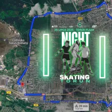 Nightskating na ulicach Torunia - mapa