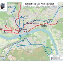 Trasy przejazdów komunikacji miejskiej w sylwestrową noc