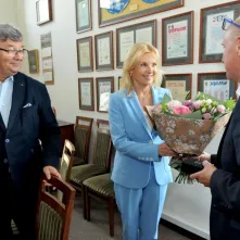 Dr hab. Marlena Ciechan-Kujawa, dr hab. Jerzy Boehlke i wiceprezydent Rafał Pietrucień