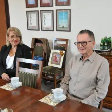 Dyrektor Monika Wiśniewska i prof. Wolszczan